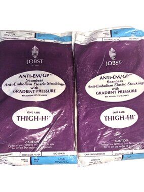 VTG Jobst Anti-Em/GP Thigh-High Stockings Medium Long NIP Deadstock Medical Gear